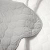 King/Cal King White Grey Scalloped Edge Reversible Thin Light Quilt Set