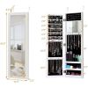 2-in-1 Wall or Door Mounted Jewelry Organizer Full Length Mirror in White