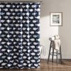 72-inch Navy White Nautical Whales Polyester Shower Curtain