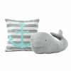 Full/Queen 5 Piece Microfiber Quilt Set in Teal Pink Aqua Waves Whale Pattern