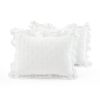 Full/Queen Lightweight White Ruffle Reversible Oversized 3 Piece Quilt Set