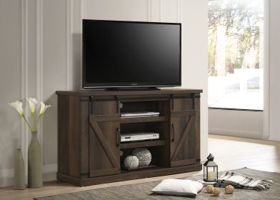 Asher Dark Dusty Brown 54" Wide TV Stand with Sliding Doors and Cable Management