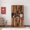 70.87 Tall Wardrobe& Kitchen Cabinet, with 6-Doors, 1-Open Shelves and 1-Drawer