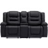 Home Theater Seating Manual Recliner; PU Leather Reclining Loveseat for Living Room