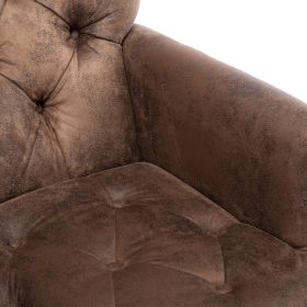 Hengming Living leisure Upholstered Fabric Club Chair, Antique Brown