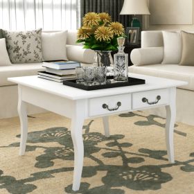 Coffee Table with 4 Drawers White