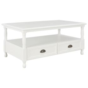 Coffee Table White 39.3"x21.6"x17.7" Wood