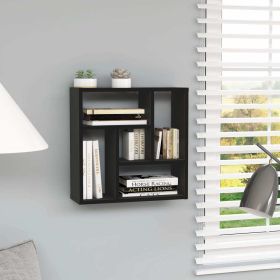 Wall Shelf Black 17.8"x6.3"x17.8" Engineered Wood