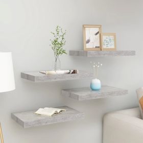 Floating Wall Shelves 4 pcs Concrete Gray 15.7"x9.1"x1.5" MDF