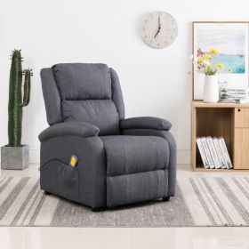 Massage Recliner Dark Gray Fabric