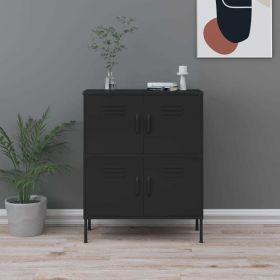 Storage Cabinet Black 31.5"x13.8"x40" Steel