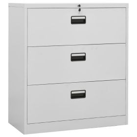 Filing Cabinet Light Gray 35.4"x18.1"x40.6" Steel