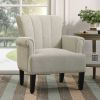 Accent Rivet Tufted Polyester Armchair ,Cream