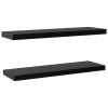 Floating Wall Shelves 2 pcs Black 47.2"x7.9"x1.5"