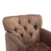 Hengming Living leisure Upholstered Fabric Club Chair, Antique Brown