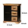 Home Office Cabinet with 3 Drawers and Metal Frame, Oak Brown Black