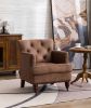 Hengming Living leisure Upholstered Fabric Club Chair, Antique Brown