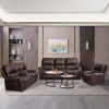 Faux Leather Reclining Sofa Couch Loveseat Sofa for Living Room Brown