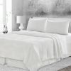 4 Pc King Bedding Set, Premium Soft White Linen Sheet Set and Pillowcases, Breathable Bedding for King Bed