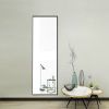 Full Length Mirror Floor Mirror Hanging Standing or Leaning, Bedroom Mirror Wall-Mounted Mirror with Black Aluminum Alloy Frame, 59" x 15.7"