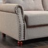 Linen Fabric Upholstery with Storage Sofa /Tufted Cushions/ Easy, Tool-Free Assembly, Beige