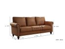 Leathaire Fabric Upholstery sofa/ Easy, Tool-Free Assembly,Light Brown