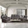 Faux Leather Reclining Sofa Couch Loveseat Sofa for Living Room Grey