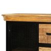 Home Office Cabinet with 3 Drawers and Metal Frame, Oak Brown Black