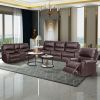 Faux Leather Reclining Sofa Couch Loveseat Sofa for Living Room Brown