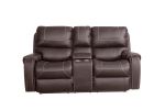 Faux Leather Reclining Sofa Couch Loveseat Sofa for Living Room Brown