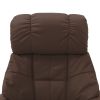 Massage Recliner with Ottoman Brown Faux Leather and Bentwood