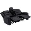 Home Theater Seating Manual Recliner; PU Leather Reclining Loveseat for Living Room