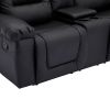 Home Theater Seating Manual Recliner; PU Leather Reclining Loveseat for Living Room