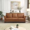 Leathaire Fabric Upholstery sofa/ Easy, Tool-Free Assembly,Light Brown