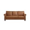 Leathaire Fabric Upholstery sofa/ Easy, Tool-Free Assembly,Light Brown