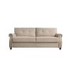 Linen Fabric Upholstery with Storage Sofa /Tufted Cushions/ Easy, Tool-Free Assembly, Beige