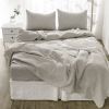 4 Pc Cal-King Bedding Set, Premium Extra Soft Greige Linen Sheet Set and Pillowcases, Breathable Bedding for Cal-King Bed