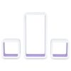 3 White-Purple MDF Floating Wall Display Shelf Cubes Book/DVD Storage