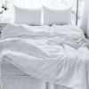 4 Pc Cal-King Bedding Set, Premium Extra Soft White Linen Sheet Set and Pillowcases, Breathable Bedding for Cal-King Bed