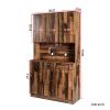 70.87 Tall Wardrobe& Kitchen Cabinet, with 6-Doors, 1-Open Shelves and 1-Drawer