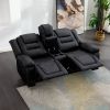 Home Theater Seating Manual Recliner; PU Leather Reclining Loveseat for Living Room