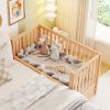 Crib with Drawers and 3 Height Options, Natural