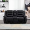 Home Theater Seating Manual Recliner; PU Leather Reclining Loveseat for Living Room