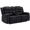 Home Theater Seating Manual Recliner; PU Leather Reclining Loveseat for Living Room