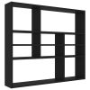 Wall Shelf Black 35.4"x6.3"x30.7" Engineered Wood