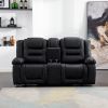 Home Theater Seating Manual Recliner; PU Leather Reclining Loveseat for Living Room