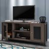 Industrial TV Stand with Storage Shelf, Cable Management, Cabinets, and Entertainment Center