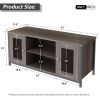 Industrial TV Stand with Storage Shelf, Cable Management, Cabinets, and Entertainment Center