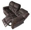 Transitional Dual-Power Leather Loveseat - Reclining Seats, Top Grain Leather, High-Leg Design - Compact and Comfortable