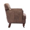 Hengming Living leisure Upholstered Fabric Club Chair, Antique Brown